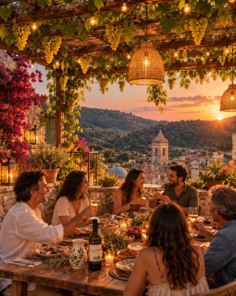 Cena in terrazzo con panorama